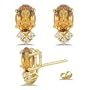 0.12 Ct Diamond & 1.20 Ct Citrine Earrings in 18K Yellow Gold