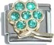 Clearly Charming December Blue Zircon Large Daisy Birthstone Italian Charm