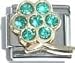 Clearly Charming December Blue Zircon Color Large Daisy Birthstone Italian Charm