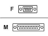 15ft At Serial Modem Cable Db9f/db25m Molded