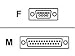 15ft At Serial Modem Cable Db9f/db25m Molded