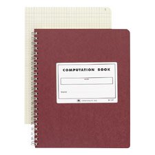 Computation Book, 4x4 Quad, 76 Sheets, 9 1 4x11 3 4, Red (AMP22157) by Ampad