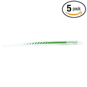 Hitachi 725314 12-Inch BIM 6 TPI Wood/Nail reciprocating Saw Blade - 5 Pack