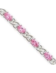 Sterling Silver Pink CZ Bracelet