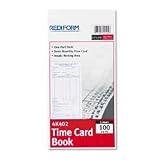 Office Products : Semi-Monthly Time Card, Unnumbered, 4-1/4'x8', 100 Cards/Pad RED4K402