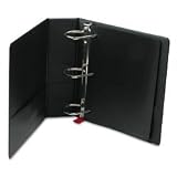 Cardinal 18742 Recycled Easy Open D-Ring Binder, Leather Grain Vinyl, 3 Capacity, Black