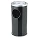 Office Products : EXCELL METAL PRODUCTS CO / EXC112BLK / Combo Sand Urn/Waste Receptacle, Round, Steel, Black/Chrome / Sold as 1 EA