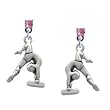 Gymnast Balance Beam Light Pink Swarovski Post Charm Earrings [Jewelry]
