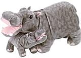 Stuffed Mama Hippo with Baby