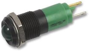 CML INNOVATIVE TECHNOLOGIES 19211251 LED Panel Mount Indicator, Black Chrome Bezel, Green, 14 mm, 12 VDC, 20 mA, 70 mcd, IP40 (10 pieces)