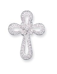 Ann Harrington Jewelry 14k White Gold 5/8 Ct Tw Diamond 26 X 36 mm Antique Style Cross Pendant