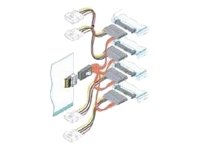 Adaptec 2231900-R 0.5-Meter Internal Mini SASX4 SFF-8087 To 4 Internal SASX1 SFF-8482 Fanout Cable