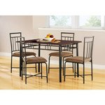 Mainstays 5-Piece Wood and Metal Dining Set, Espresso thumbnail