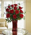 Same Day Flower Delivery Blooming Love 12 Red Roses in Red Vase