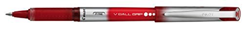 Pilot VBall Grip Liquid Ink Rolling Ball Pens, Fine Point, Red Ink, Dozen Box (35572)