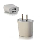 KHOMO 10W 2A (2 amps) Dual USB Power Adapter Wall Charger for Apple iPod, iPhone & iPad (Including new iPad 3 HD)