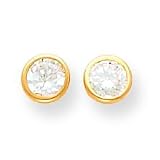 14k 5mm CZ (Cubic Zirconia) Bezel Earrings