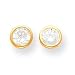 14k 5mm CZ (Cubic Zirconia) Bezel Earrings