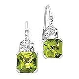 14kt. White Gold, Peridot and Diamond Fashion Earrings