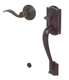 Schlage FE285CAM620ACCRH Antique Pewter Electronic Security Camelot Lower Handleset for Electronic Keypad with Accent Interior Right Handed Lever