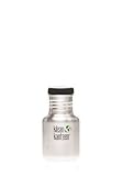 Klean Kanteen Stainless Steel Water Bottle with Poly Flat Cap (12-Ounce)