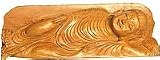 Buddha Statue in Wood Carving Hindu Religious Figurine 7 x 2.5 inches