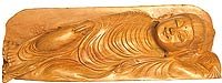 Buddha Statue Wood Carving Hindu Religious Figurine 7 x 2.5 inches (jwcs023)