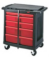 Rubbermaid FG773488 Black 5-Drawer Mobile Work Center