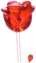 3-D Candy Rose Lollipops RED [120CT Bag] by Twinkle Candy