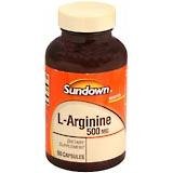 L - Arginine 500 Mg Dietary Supplement Capsules, By Sundown - 90 Ea