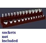 1/4 In Drive Shallow / Deep Socket Organizer w/ Magnetic Base - Black