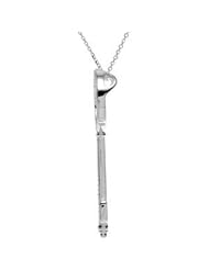 Sterling Silver 3/8 Ct Tw 18" Diamond Key Necklace