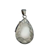 Silver 30x20mm celtic engraved tear drop Locket