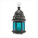 BLUE GLASS MOROCCAN LANTERN