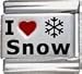 I Heart Snow Red Heart Laser Italian Charm