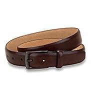 Leather Rectangular Buckle Burnished Belt