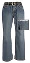 Zena Jeans; Jeans with Diamond Cut-out Belt MEDIUM BLUE DENIM 10 Petite