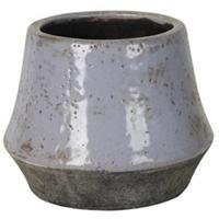 4TE0287L ---- Clayre & Eef Serie Stone ---- Deko &Uuml;bertopf aus Stein in Trendfarbe lila ---- 17,5 x 14 cm