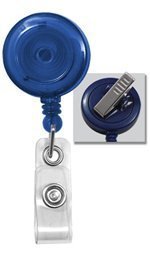 Translucent Blue Badge Reel with Swivel Spring Clip by Specialist ID, Sold Individually