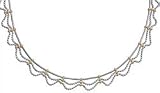 14K Two Tone Gold Scalloped Beaded Necklace