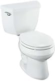 Kohler K-3577-T Wellworth 1.28gpf Round-Front Toilet With Class Five Flushing Technology & Left-Hand