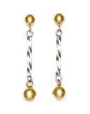 14k Two-Tone Drop Friction-Back Earrings