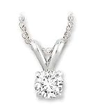 Certified, 1/3 ct. Colorless Brilliant Diamond Platinum Pendant