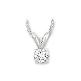Certified, 1 3 ct. Colorless Brilliant Diamond Platinum Pendant by