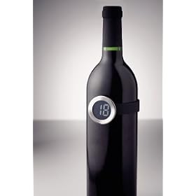 Clip on wine bottle thermometer - stainless steel & plastic