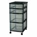 Office Products : Iris 6-Drawer Storage System, 26 3/4in.H x 12 5/8in.W x 16 1/8in.D, Black/Clear