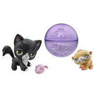 LITTLEST PET SHOP - Hamster & Longhair Cat with a Cute Rolling Hamster Ball