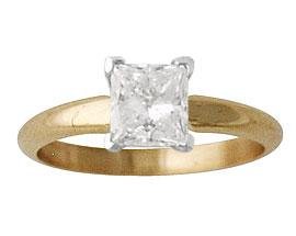 1/10 ct.tw Princess Diamond Solitaire Ring in 14k Yellow Gold