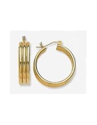23mm X 5mm 14k Concentric Hoops Tube Earrings