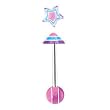 Stainless Steel with Multi Layer Colored UV Purple Barbell - Star Sold as a Pair